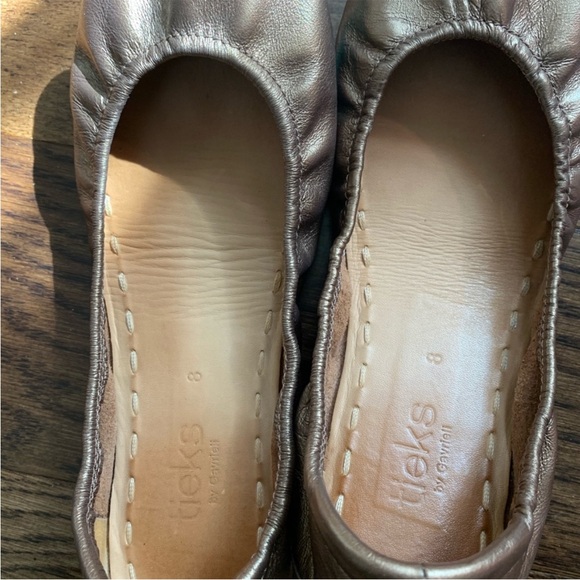 TIEKS Metallic Bronze Foldable Ballet Flats
